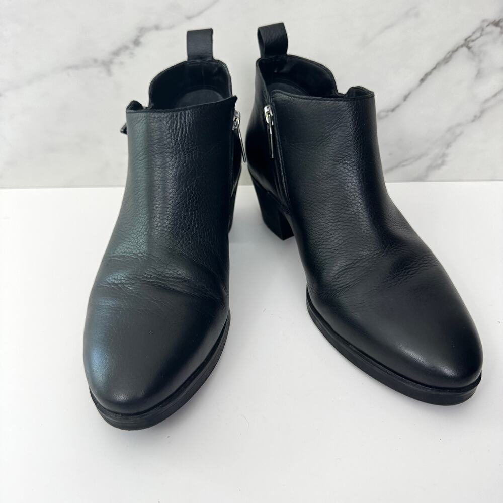 Vionic Womens Cicely Ankle Boot Bootie Size 9 Waterproof Leather Neutral Black
